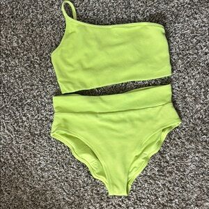 Old Navy | Neon Green One-Shoulder Bikini Set